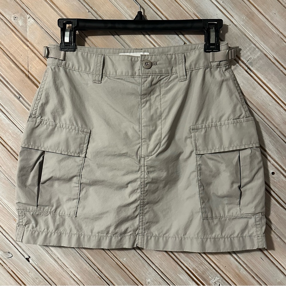 TNA Grey Cargo Mini Skirt with Pockets Adjustable Cinched Waist